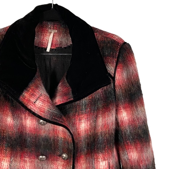 Free People Buffalo Shadow Plaid Wool Moto Military Jacket Small - Picture 6 of 15